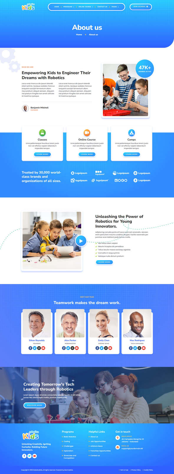 RoboticaKids - Kid Robotic School Elementor Pro Template Kit