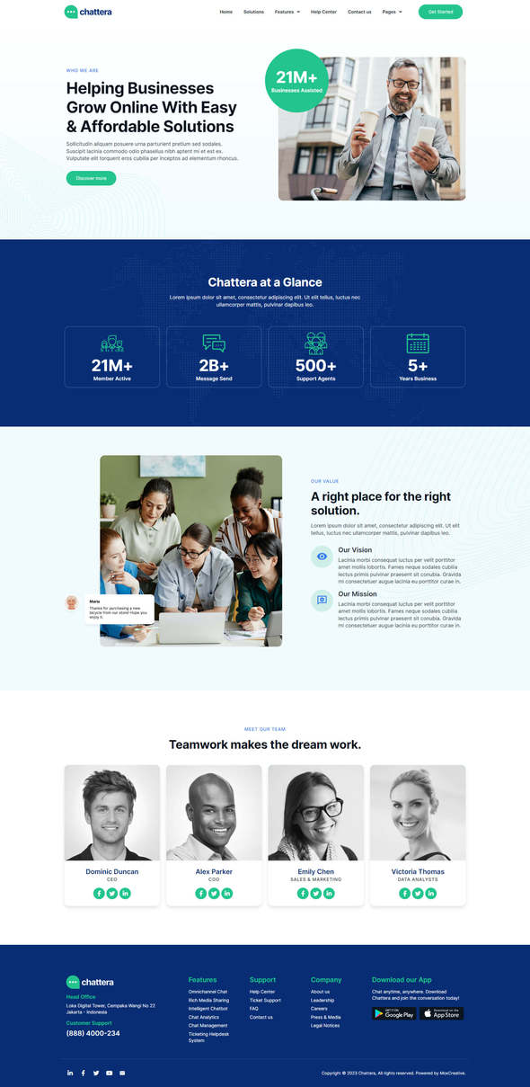 Chattera - Saas & Chat Service Company Elementor Kit
