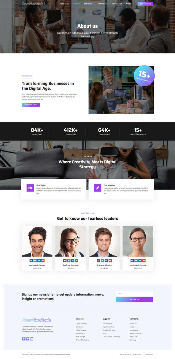 CreativeTech - Digital Marketing Agency Elementor Template Kit