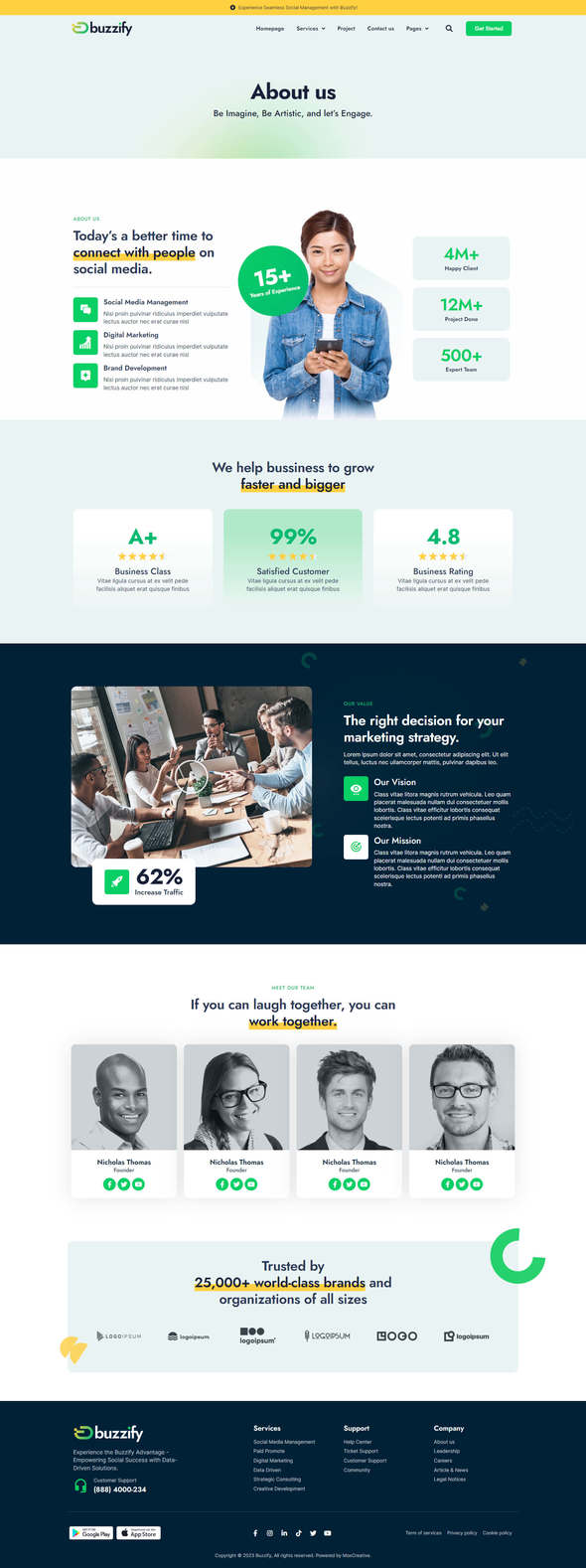 Buzzify - Social Media Marketing Agency Elementor Template Kit