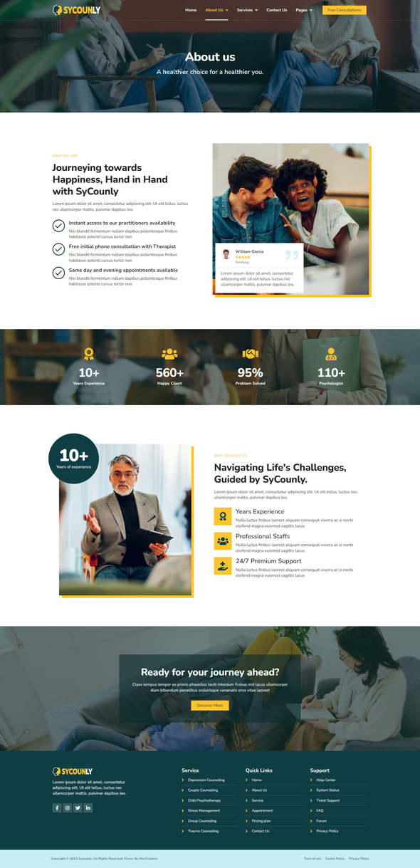 Sycounly - Psychology & Counseling Services Elementor Pro Template Kit