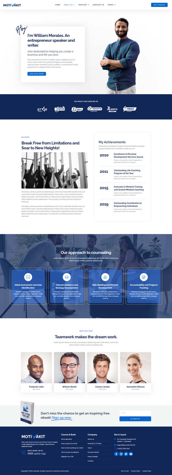 Motivakit - Life Coach & Motivator Elementor Template Kit
