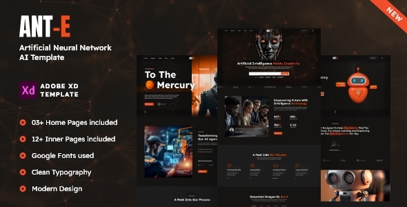 Ant-E - Artificial Neural Intelligence Adobe XD Template