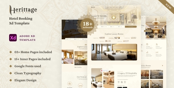 Herittage - Hotel Booking XD Template