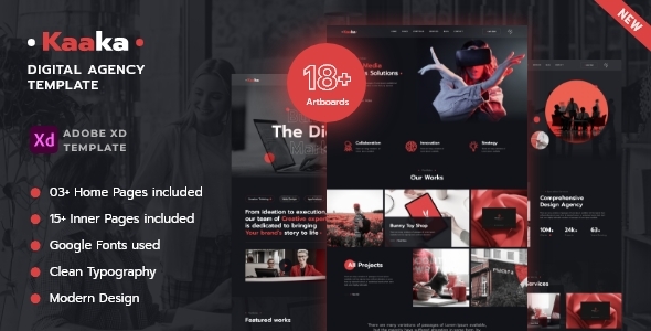 KaaKa - Business Consulting Website Adobe XD Template
