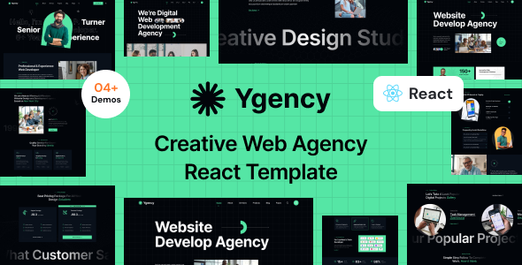 Ygency - Web Design Agency React NextJs Template