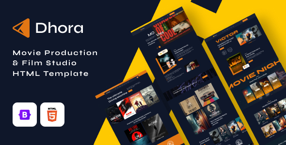 Dhora - Movie Production & Film Studio HTML Template