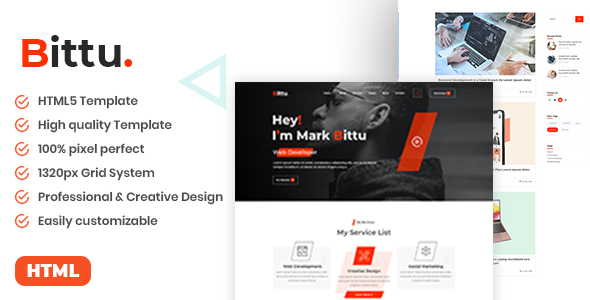 Bittu - Personal Portfolio/CV/Resume HTML5 Template