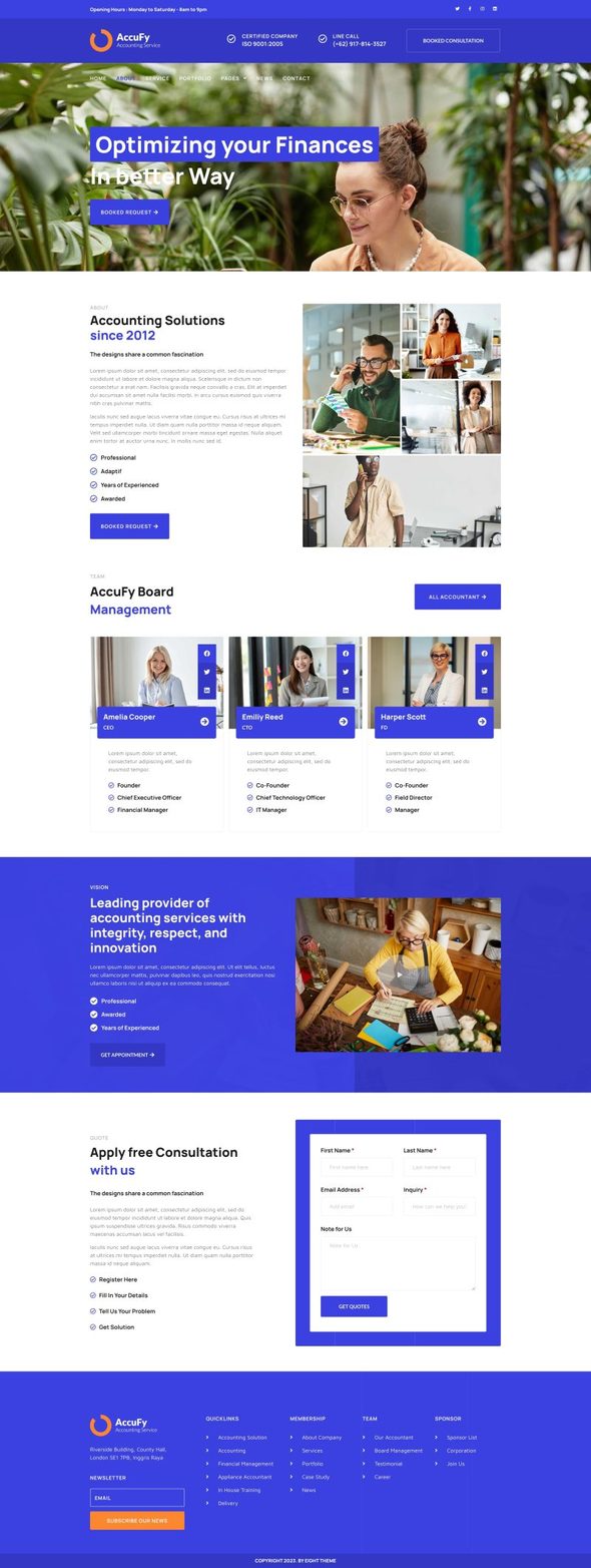 Accufy - Accounting Consultant Service Elementor Template Kit
