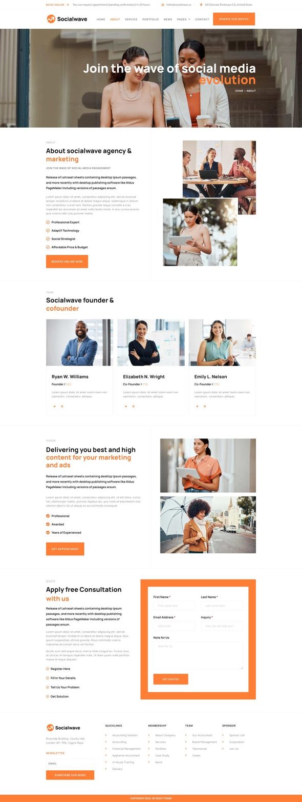 SocialWave - Social Media & Digital Marketing Service Elementor Template Kit