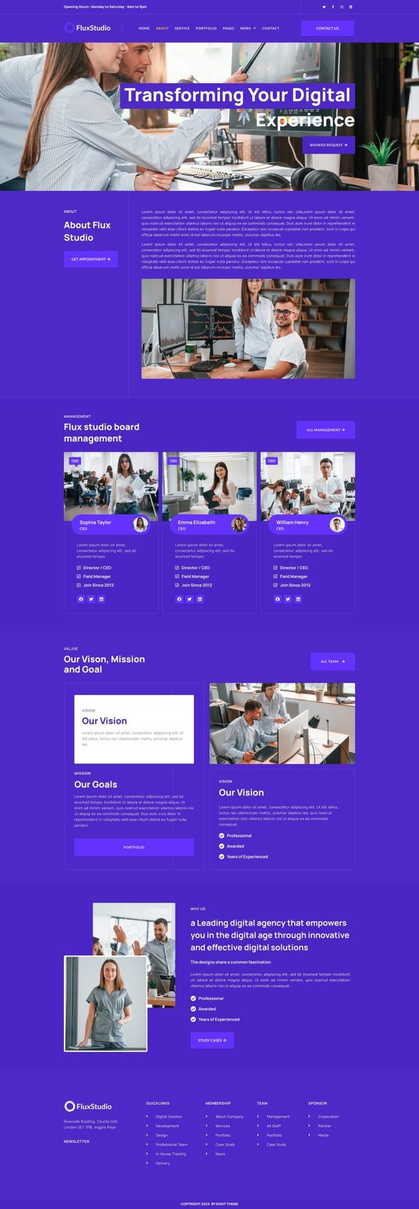 Flux - Digital Agency Elementor Template Kit