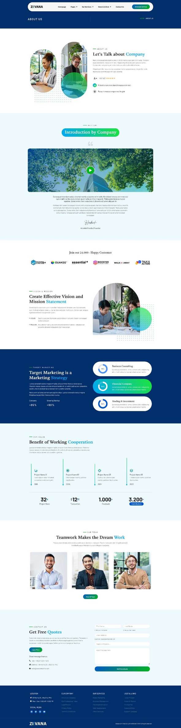 Zevana - Company Profile & Business Elementor Template Kit