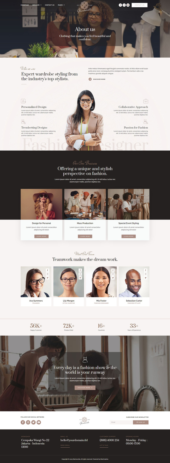 Glamourista - Fashion Designer Elementor Template Kit