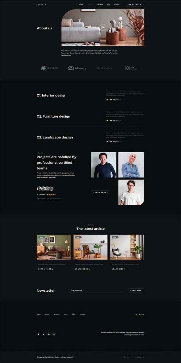 Interia - Interior Design Elementor Template Kit