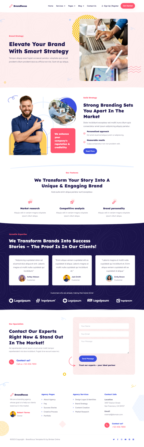 Brandfocus - Branding Agency Elementor Pro Template Kit