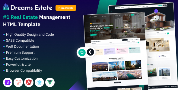 Dreams Estate - Property Buy, Sell & Rental Real Estate Website Template