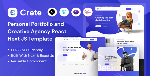 Crete - Personal Portfolio And Creative Agency React Next JS Template