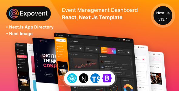 Expovent - Event Management Dashboard React, NextJs Template