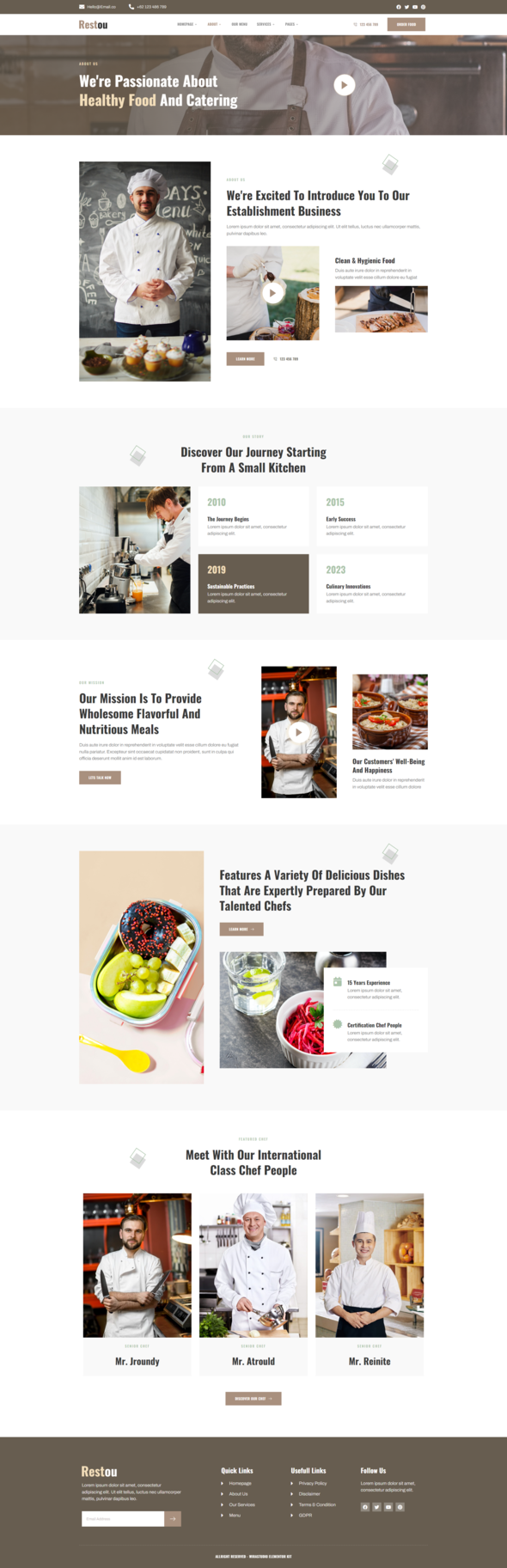 Restou - Healthy Catering Food Services Elementor Template Kit