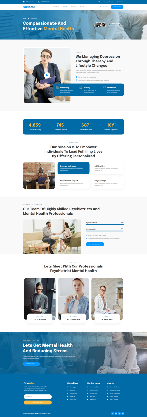Sikiater - Psychiatrist & Mental Health Service Elementor Template Kit