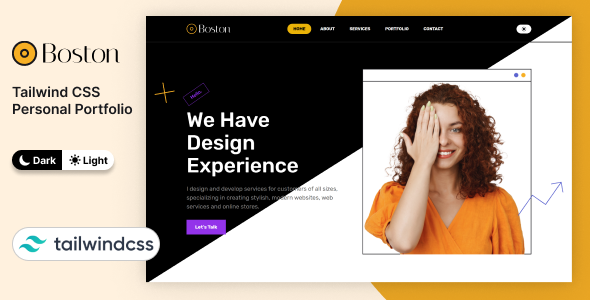 Boston – Tailwind CSS Personal Portfolio
