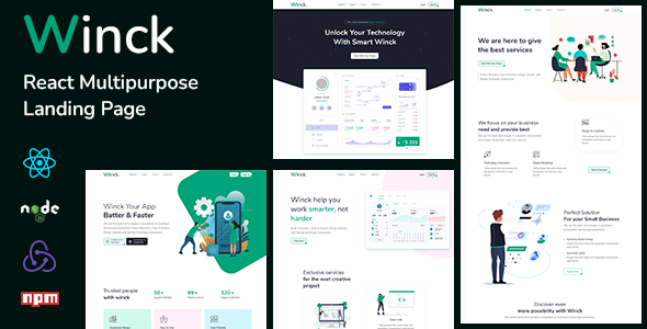 Winck - Multipurpose React Landing Page