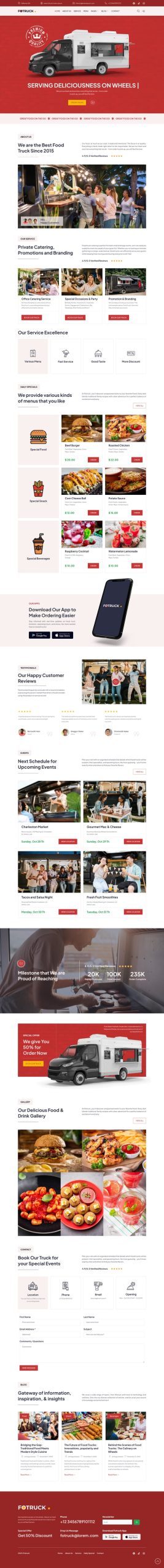Fotruck - Food Truck Cafe & Restaurant Elementor Template Kit