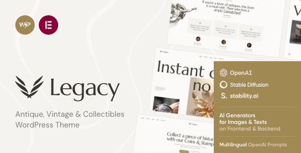 Legacy - Antique Store, Vintage & Collectibles WordPress Theme + Online Shop