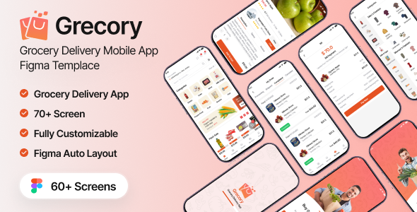 Grecory - Resident Market & Grocery Store App Figma Template
