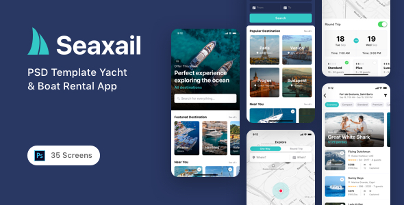 Seaxail - PSD Template Yacht & Boat Rental App