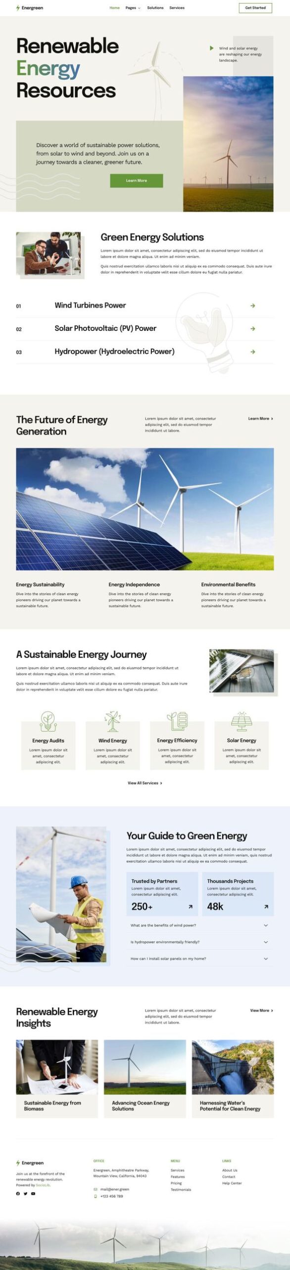 Energreen - Renewable Energy & Solar Panel Elementor Template Kit