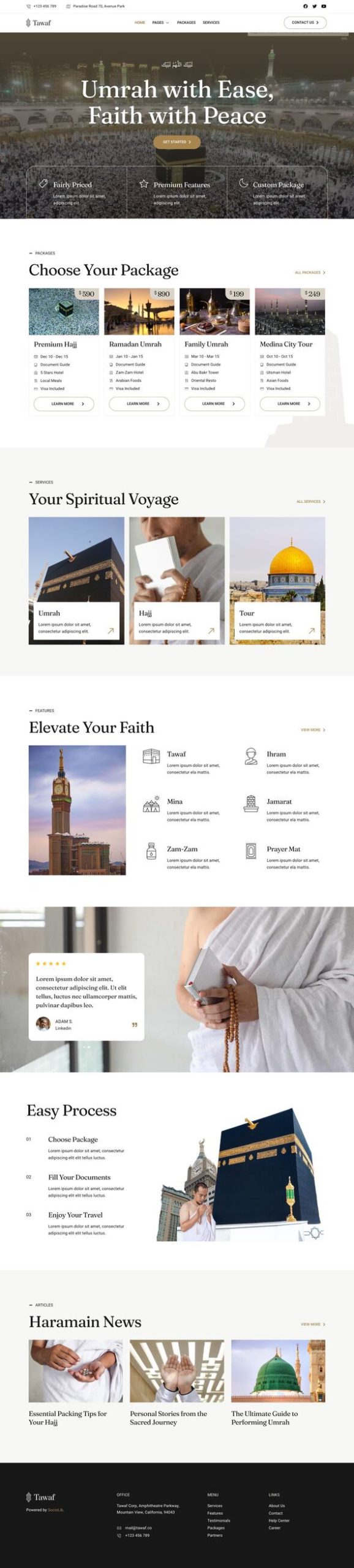 Tawaf - Hajj & Umrah Tour Agency Elementor Template Kit