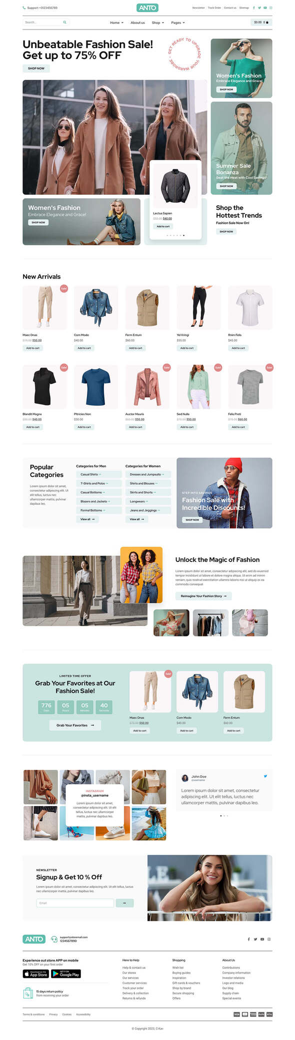 Anto - E-Commerce Elementor Pro Template Kit