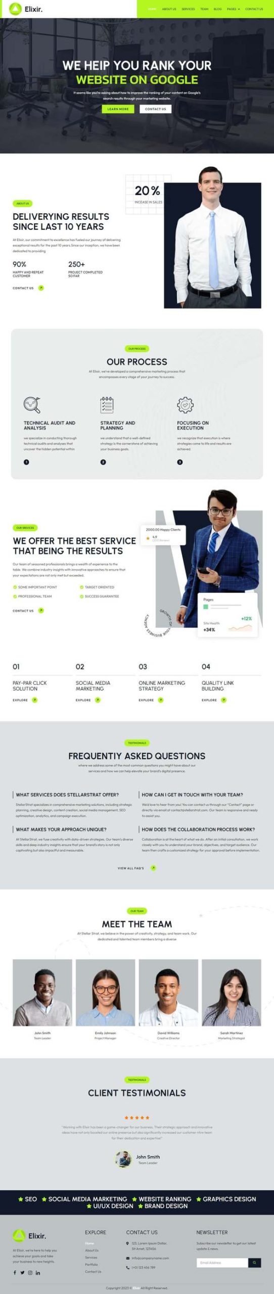 Elixir - Digital Marketing Agency Elementor Template Kit