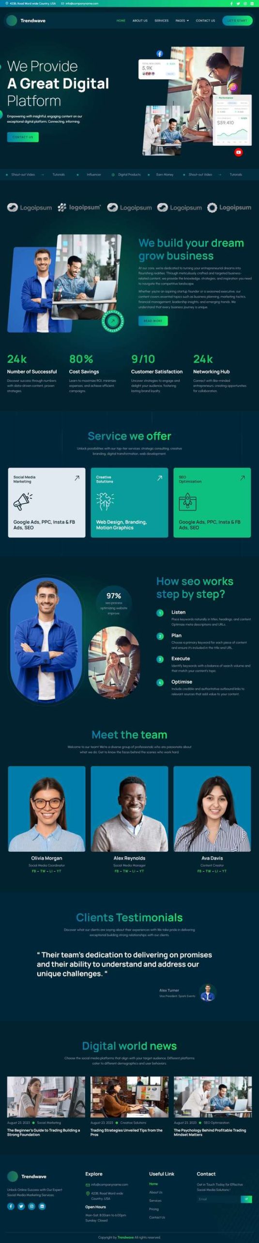 Trendwave - Digital Agency Elementor Template Kit