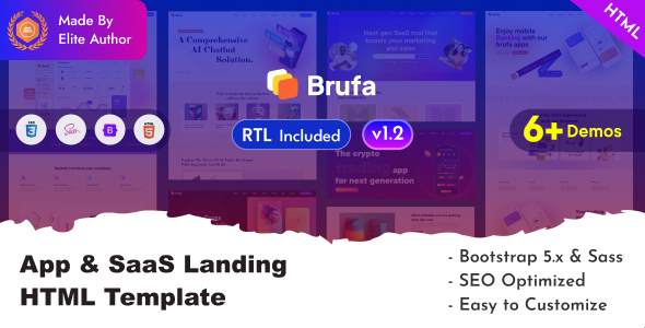 Brufa - App & SaaS Landing Bootstrap 5 Template