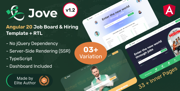 Jove - Angular 20 Job Board & Hiring Template