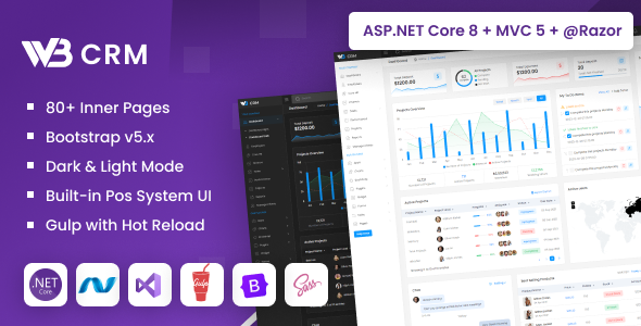W3CRM – ASP.NET Core & MVC Bootstrap Admin Dashboard Template