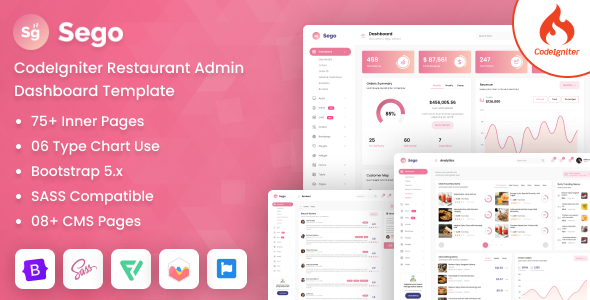 Sego - Codeigniter Restaurant Admin Dashboard Bootstrap Template