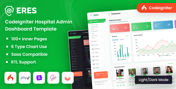 ERES - CodeIgniter Hospital Admin Dashboard Bootstrap Template