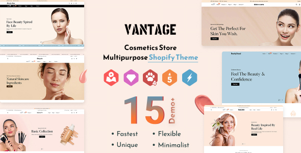 Vantage - Beauty Cosmetics Shopify Theme - Multilanguage - RTL Support