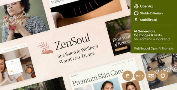 ZenSoul - Spa Salon & Wellness WordPress Theme + Shop & AI