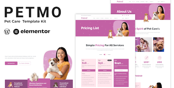 Petmo - Pet Care Elementor Template Kit