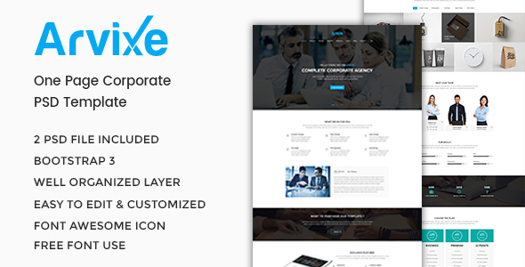 Arvixe - One Page Corporate PSD Template