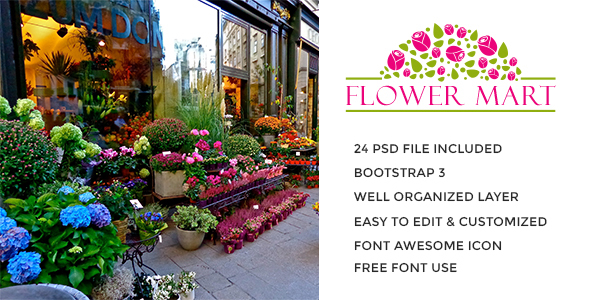 Flower Mart eCommerce PSD Template