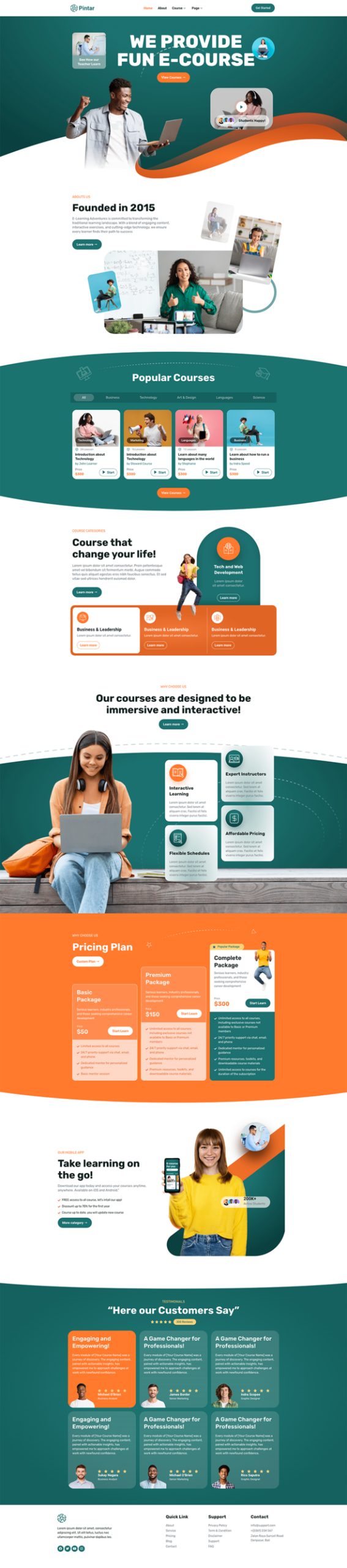 Pintar - Online Courses Elementor Template Kit