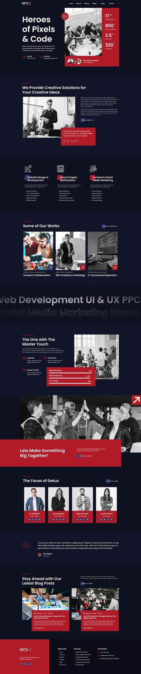 Getux - Modern Digital Agency Elementor Template Kit