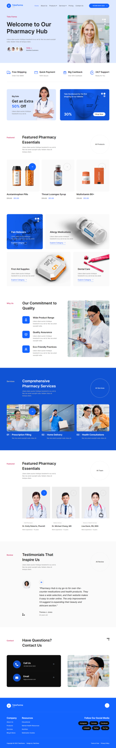 TokoFarma - Ecommerce Medicinal Store Elementor Template Kit