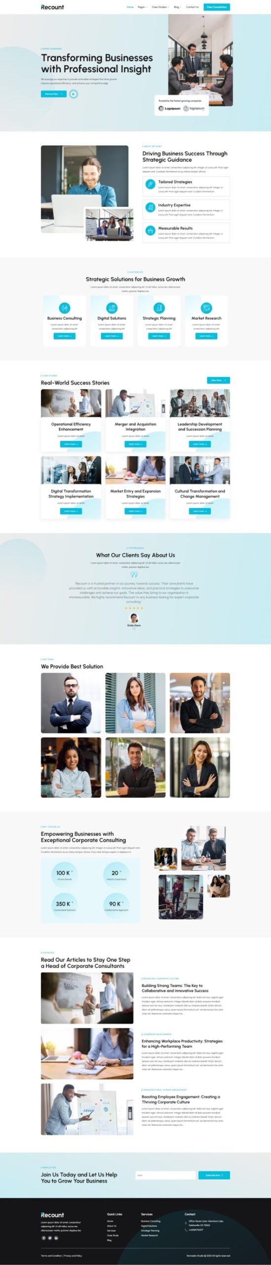 Recount - Corporate Consultant Elementor Template Kit