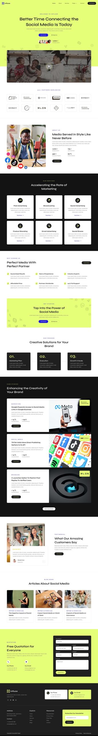 Influce - Marketing Agency & Influencer Elementor Template Kit
